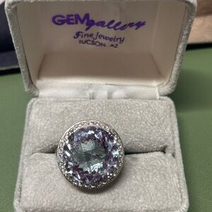 18k Diamond & Aquamarine Cocktail Ring